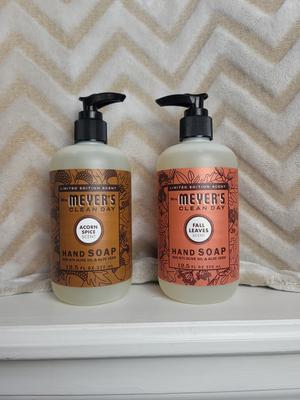 Fall Leaves & Acorn Spice Hand Soap Duo - Cream Bottles